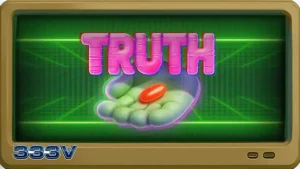 Tampilan layar utama slot Truth dengan tema konspirasi dan monitor retro.
