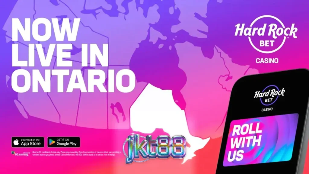 Antarmuka platform Hard Rock Bet di perangkat mobile