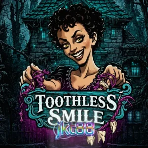 Tampilan visual slot Toothless Smile dengan tema dokter gigi horor